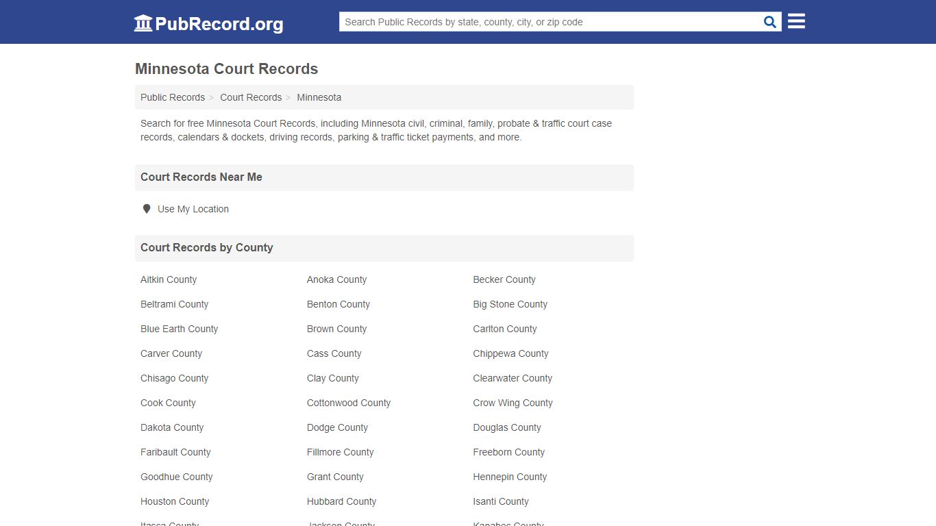 Free Minnesota Court Records - PubRecord.org